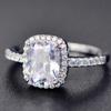 Multi-Color Rectangular Gemstone Ring: Classic Square Diamond Engagement Silver Jewelry