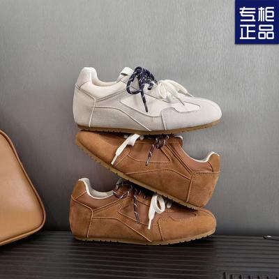 Nische zweifarbige Schnür-Flachboden 2025 Frühling und Herbst neue lässige Mode Damen Schuhe vielseitige einfache Hip-Hop-Stil moralische Trainingsschuhe