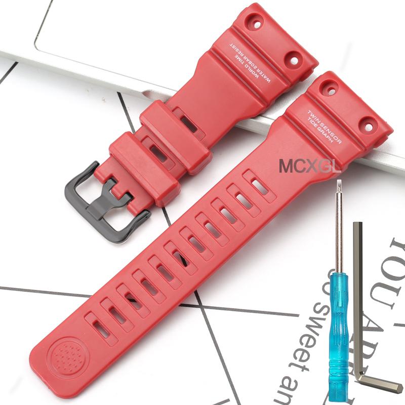Resin Watch Strap Suitable for Casio GN-1000 Gn-1000 Watch Band Waterproof Replacemnet Bracelet