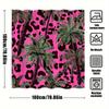 1Pc Tropical Leopard Print Shower Curtain - Vibrant Pink Jungle Palm Design With Exotic Spots, Bold Polyester Fabric 70X70 Inche