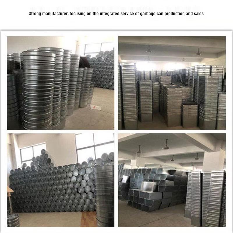 JPHZNB Thickened Galvanized Stainless Steel Square Trash Can Liner