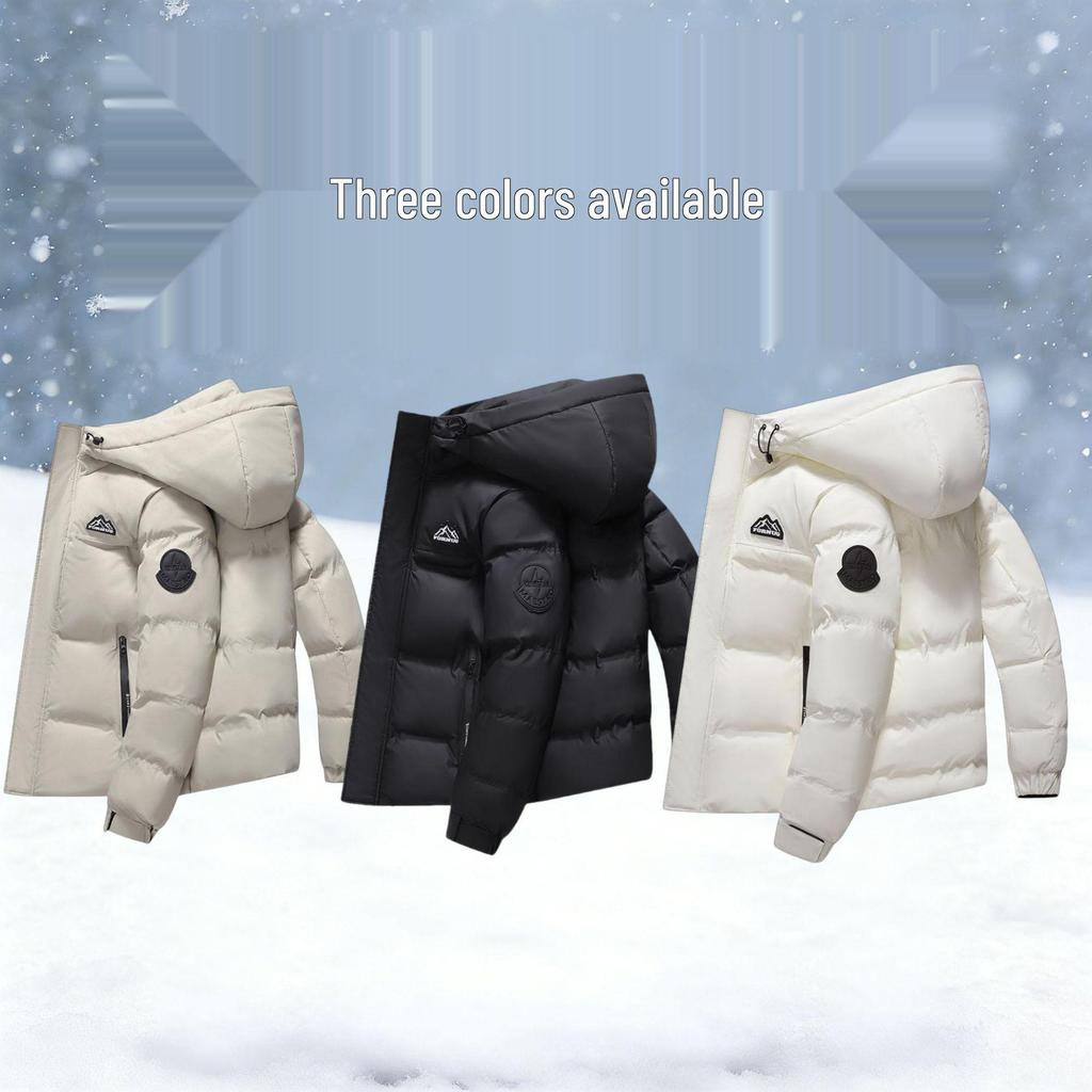 2025 Men's Winter White Duck Down Hooded Jacket - Thick, Windproof, Waterproof, Warm Outdoor Coat