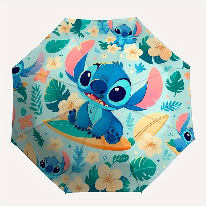 Stitch, Surfboard Automatic Opening and Closing Umbrella, Compact Travel Umbrella, Lightweight and Portable, Suitable for Beach Commuting Bu