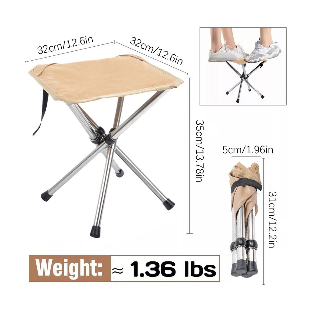 Folding Camping Stool Chair Fishing Chair Portable  Lightweight Stainless Steels Bracket Seat For Outdoor Gardening Fishing