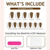 Almond Nail Tips Acrylic Fake Nail Glues On Nail Press On Nail Artificial False Nail Stick On Nail for Womens Girls