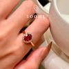 Jewelry Imitation Pigeon Blood Red 6 * 8Mm Oval Ruby Ring Light Luxury Premium Emerald Ring