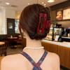 Fashionable and Simple Burgundy Glossy Square Hair Clip, Large Hairpin, Women's Hair Accessory Suitable for Daily Casual Wear, New Year's Parties, a
