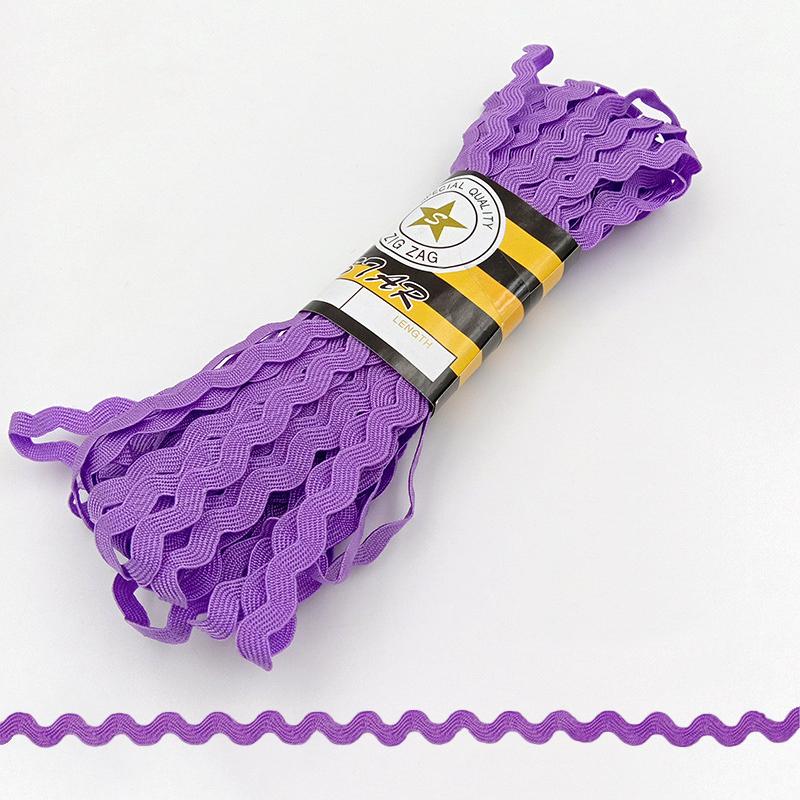 

15 ярдов волнистой отделочной ленты DIY Одежда S-образной формы Украшение платья Широкая отделка Rick Rack используется для украшения шириной 5 мм фиолетовый