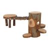 Wooden Hamster Platform Toy Multifunctional Wood Chinchilla Activity Playground Stand Ladder for Playing Climbing Chewing
