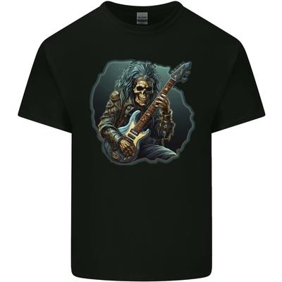 Heavy Metal Rock Skull Guitar Music Mens Light Cotton T-Shirt