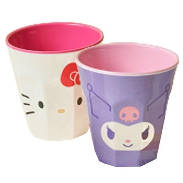 

BoFriends Sanrio Персонажи Двухцветная меламиновая чашка, набор из 2 предметов, Kuromi, Hello Kitty, 1 комплект
