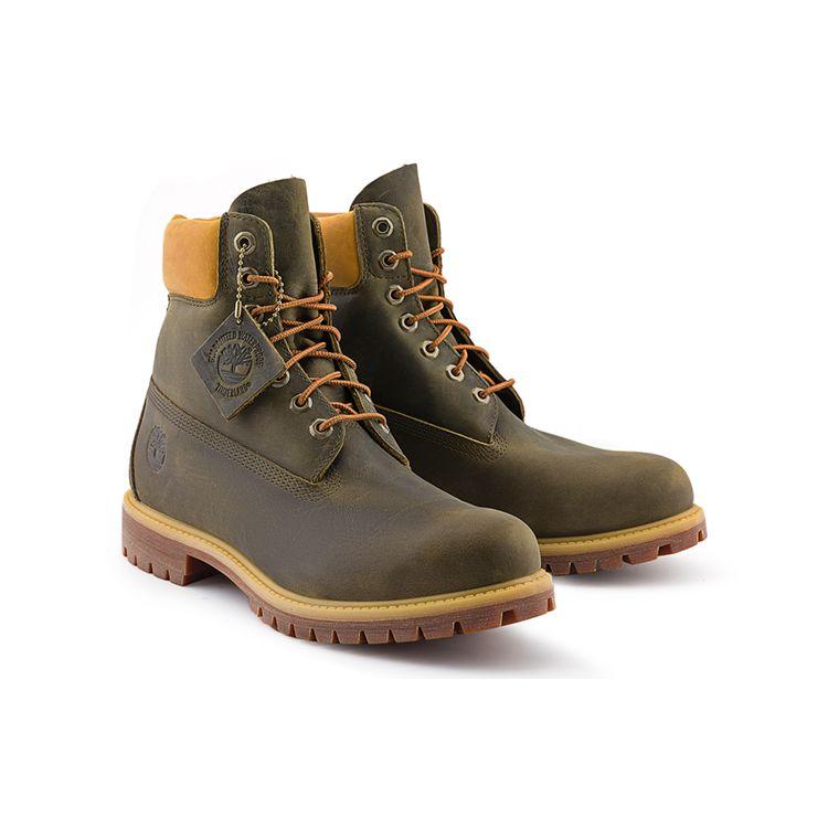 Timberland Leather Waterproof Shock Absorbing Comfortable Fashion Short Outdoor Boots Men Boots Olive A6291