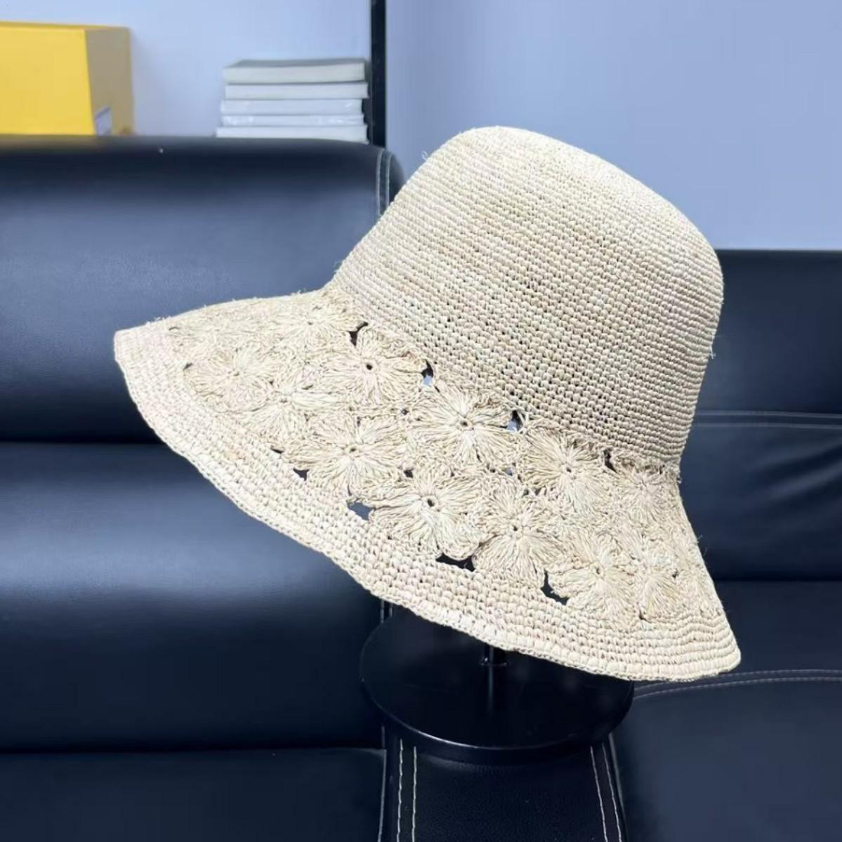 

High-grade raffia handmade crochet beach hat vacation big edge UV protection sun hat summer travel visor 7-day no-reason returns not supported