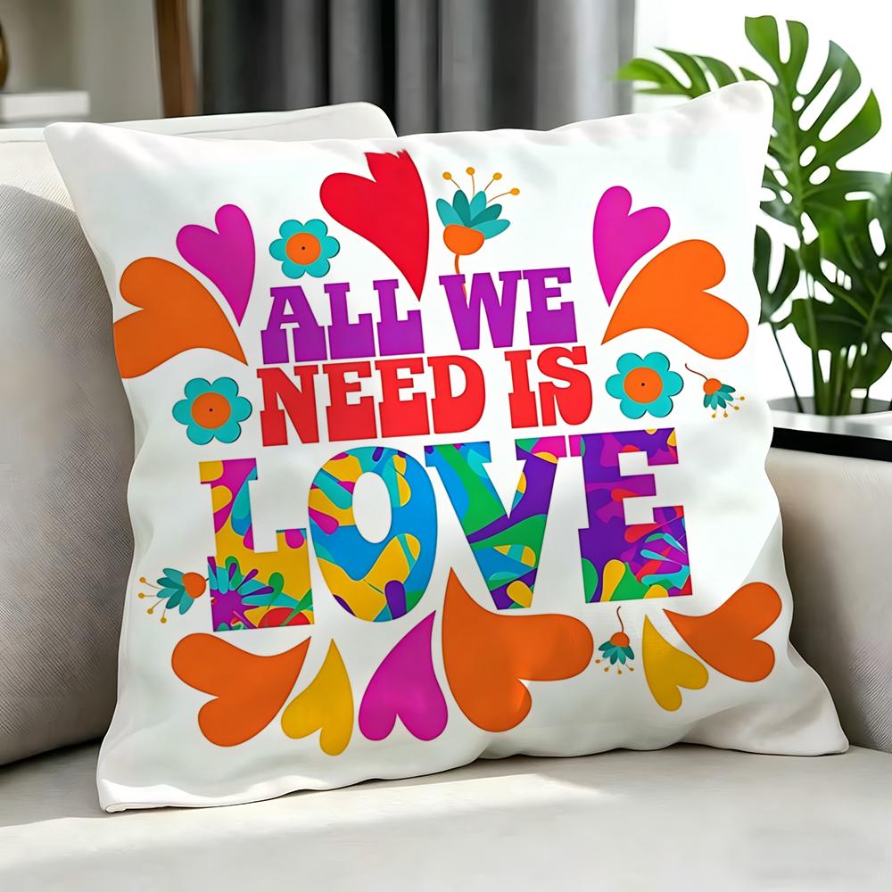 CColorful Heart Floral Love Text Cushion Cover Cushion Cover Set Pcs x x x Pillowcase Decorative Sofa Home Decor