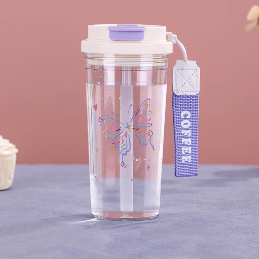 550ml Water Cup Leak-proof Coffee Cup Portable Plastic Cups  Student