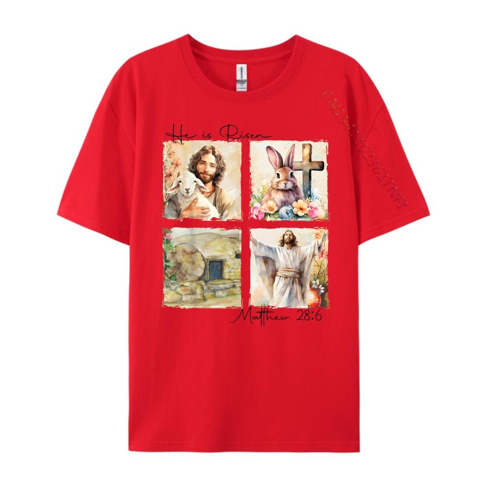

He Is Risen Graphic T Shirts 100 Cotton Camisas De Hombre Happy New Years Cotton Graphic Tees Original Unisexs TShirts T Shirt S
