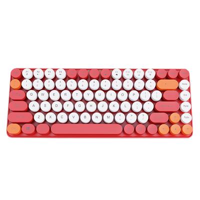 84Keys 2.4G Wireless Keyboard Colors Retro Round Keycaps Keyboard for Laptop Computer Rechargeable Wireless Keyboard