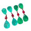 Internet Celebrity Retro Imitation Paraiba Earrings Emerald Socialite Stud Earrings Women Micro Inlaid Simulation Earrings Source