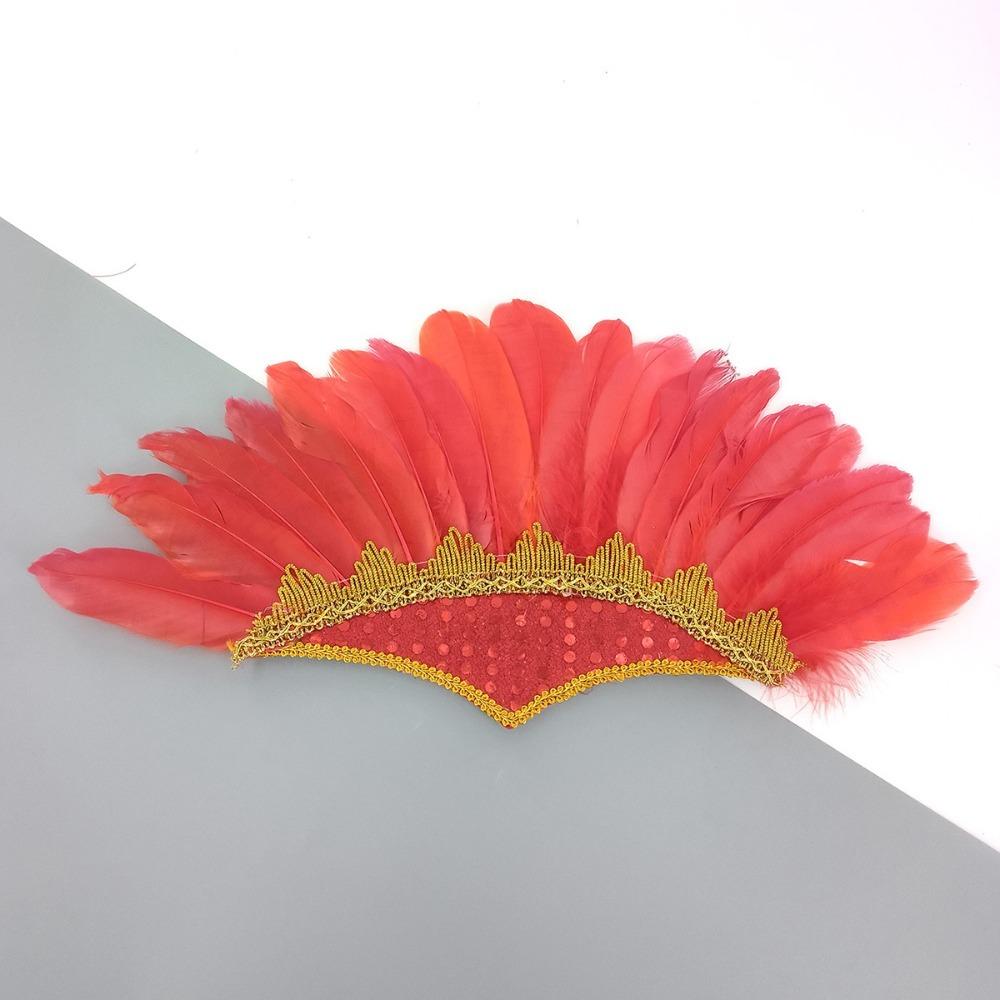 Barevná čelenka z peříčka Karnevalový kostým z peří Nové barevné pokrývky hlavy Den dětí