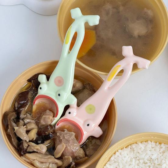 1/2Pcs Ugly Big Mouth Frog Ceramic Spoon Long Leg Frog Spoon