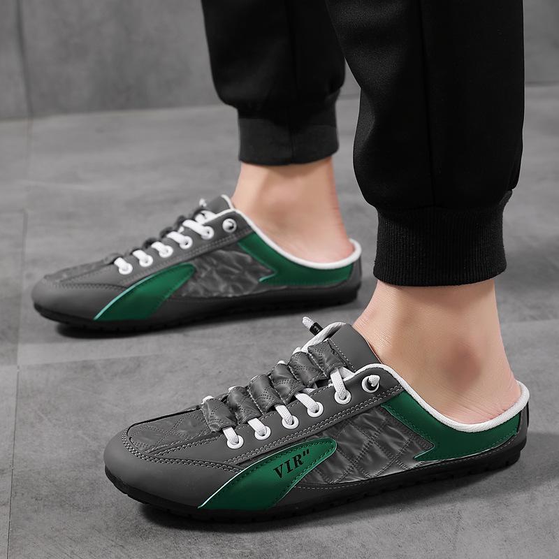 

Spring men s shoes Korean version trendy versatile casual shoes lazy half drag board shoes Doudou shoes men 44