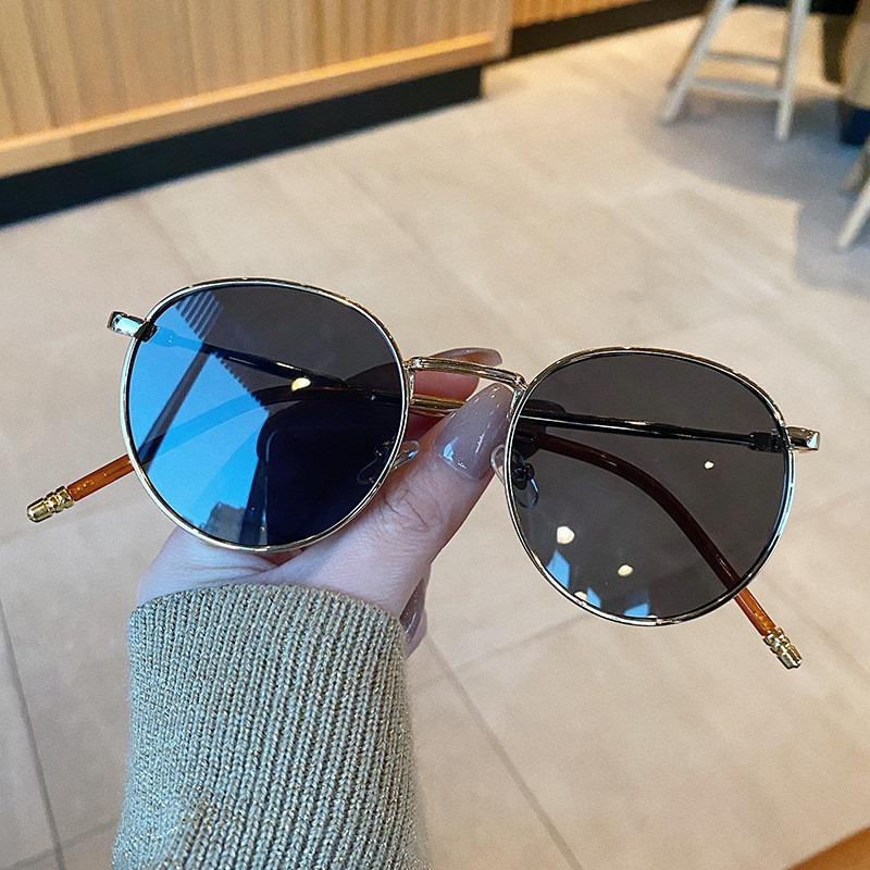 1/2pcs Vintage Metal Oval Sunglasses Women Retro Beach Eyewear Fashion Accessories