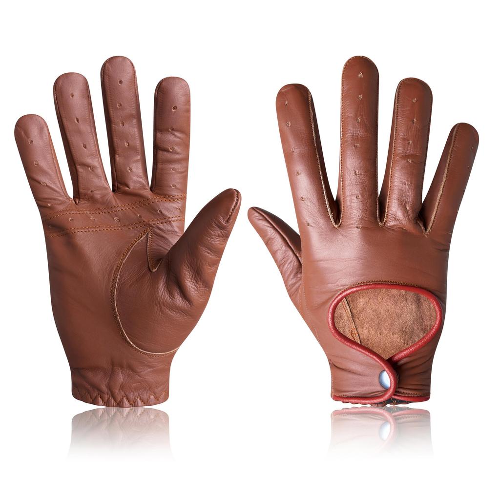Rękawiczki ze skóry bydlęcej Napa do jazdy samochodem, dla szofera, styl Vintage Retro