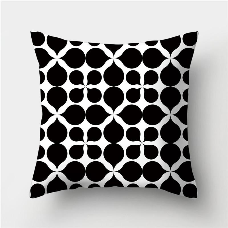 Black and White Geometric Stripe Pattern Pillowcase Home Living Room Sofa Decorative Cushion Cover Pillowcase