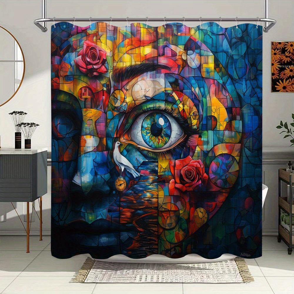 

Abstract Artistic Eye Waterproof Shower Curtain For Modern Bathroom Decor, Stylish And Durable, Perfect For Home Use W60H190(CM)-1 Pcs