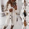 Women's Autumn/Winter Seven-Sleeve Button Lapel Pocket Wool Coat