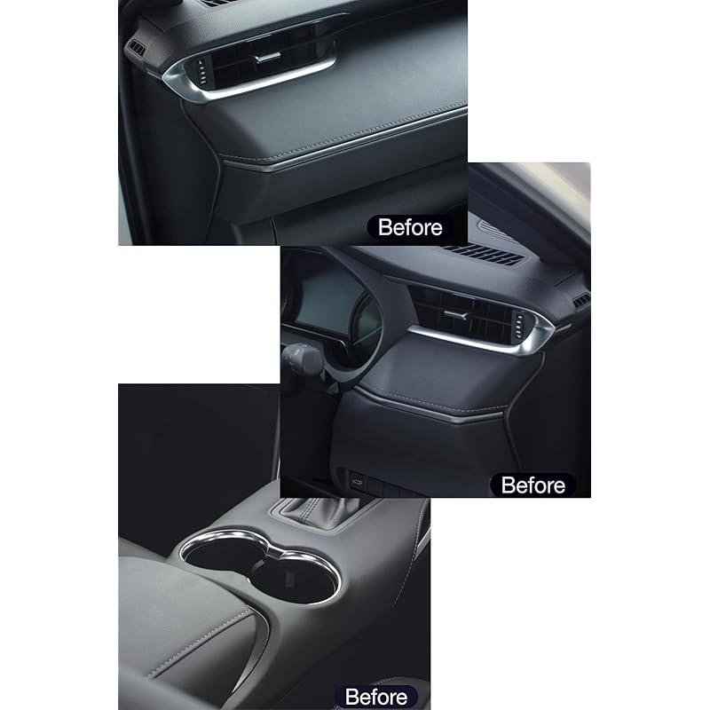 Tsuchiya Yac Vehicle-Specific Product for 80 Series Harrier: Air Conditioner Drink Holder, Driver's Seat, and Passenger's Seat Console Tray Set