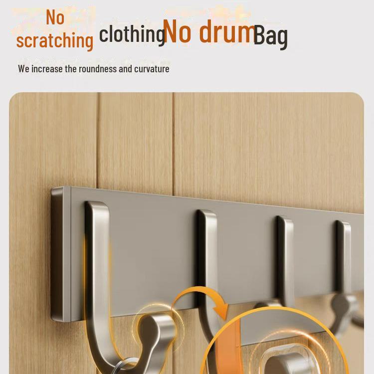 Gancho de porta removível sem impacto - montado na parede, resistente para roupas, banheiro ou cozinha.
