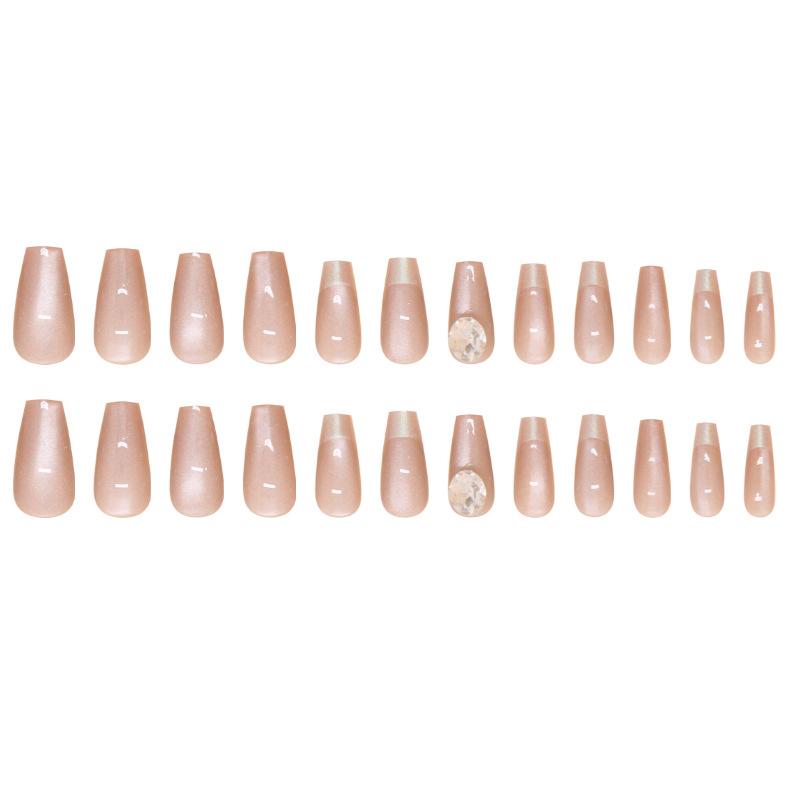 Ochi de pisică Nail Art Unghii false franceze Unghii detașabile Uzură pentru unghii Burghiu rotund Patch pentru unghii Burghiu pentru unghii 24 de bucăți