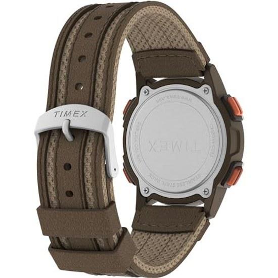Timex Mens Expedition CAT5 41mm Watch - Green Strap Digital Dial Case Brown Digital.