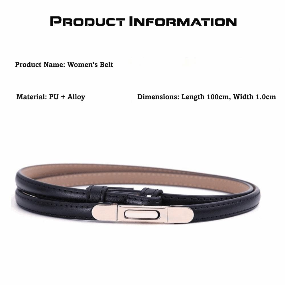 Luxury Ladies Slim Waist Belt Retro Spring Buckle Design Leather Belt Adjustable Length Skinny Belt