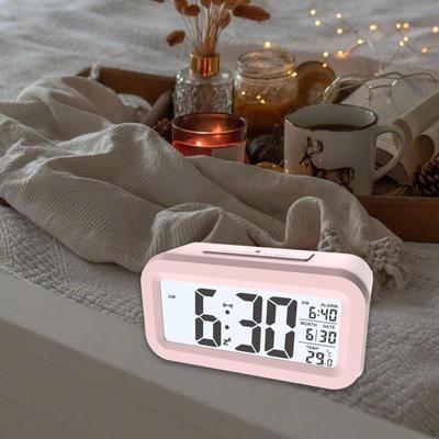 Digitale wekker Multifunctionele mute met binnentemperatuur voor nachtkastje,
