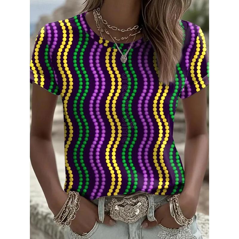 

Carnival Women s T Shirt Print Floral Vintage Stylish Classic Short Sleeve Crew Neck Regular Tops Summer Spring S