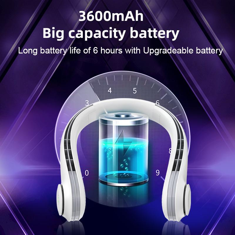 Usb Wearable Cooling Mini Personal Necklace Rechargeable Neckband Bladeless Hanging Potable Neck Fan