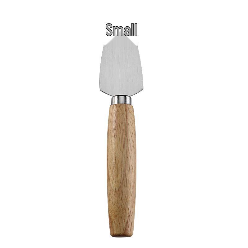 Rubber Wood & Stainless Steel Cheese Knife Set - Western Tableware with Knife, Fork, and Spoon