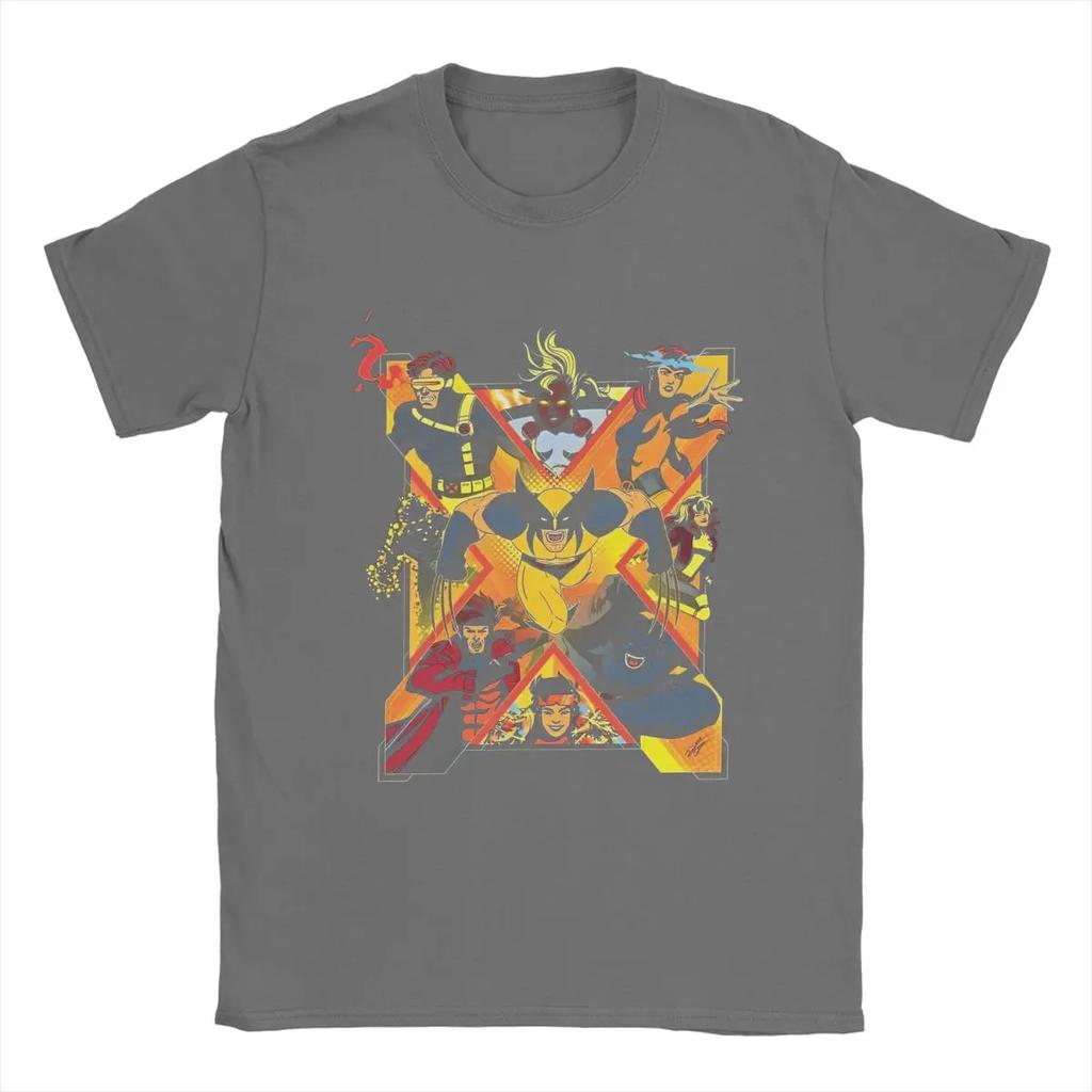 Men T-Shirt X-Men Wolverine Hipster 100% Cotton Tee Short Sleeve Xmen Group T Shirts Round Collar Merchandise Graphic