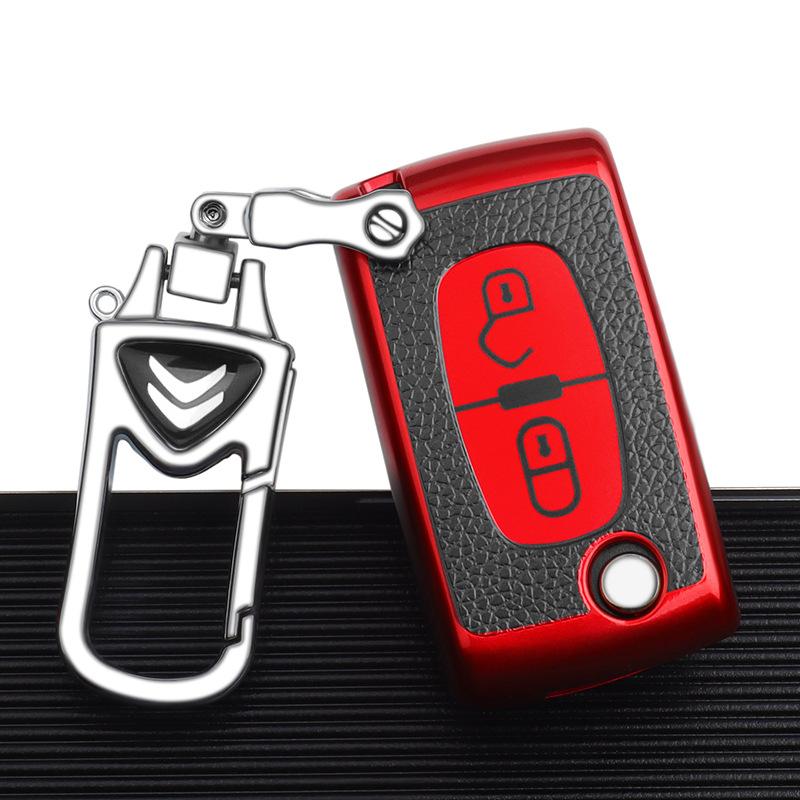 1pcs Car Remote Key Case Cover for Peugeot 107 207 307 307S 308 407 607 Citroen C2 C3 C4 C5 C6 C8 TPU Leather 2/3 Buttons
