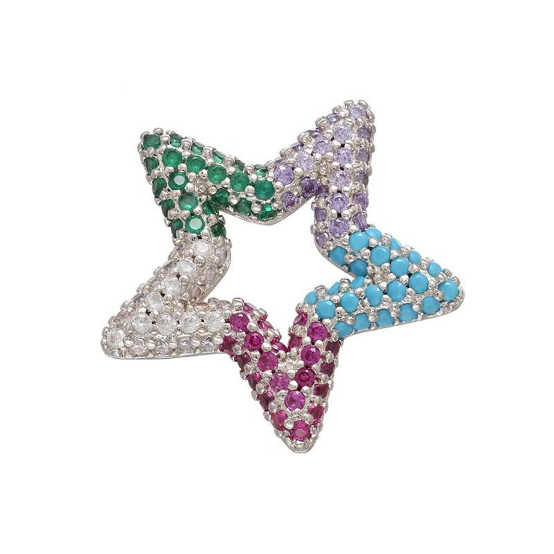 

Микро-сетка Подвеска с цветными бриллиантами, Подвеска-звезда, Цветные бриллианты Разноцветное колье DIY Ювелирные аксессуары Vd765