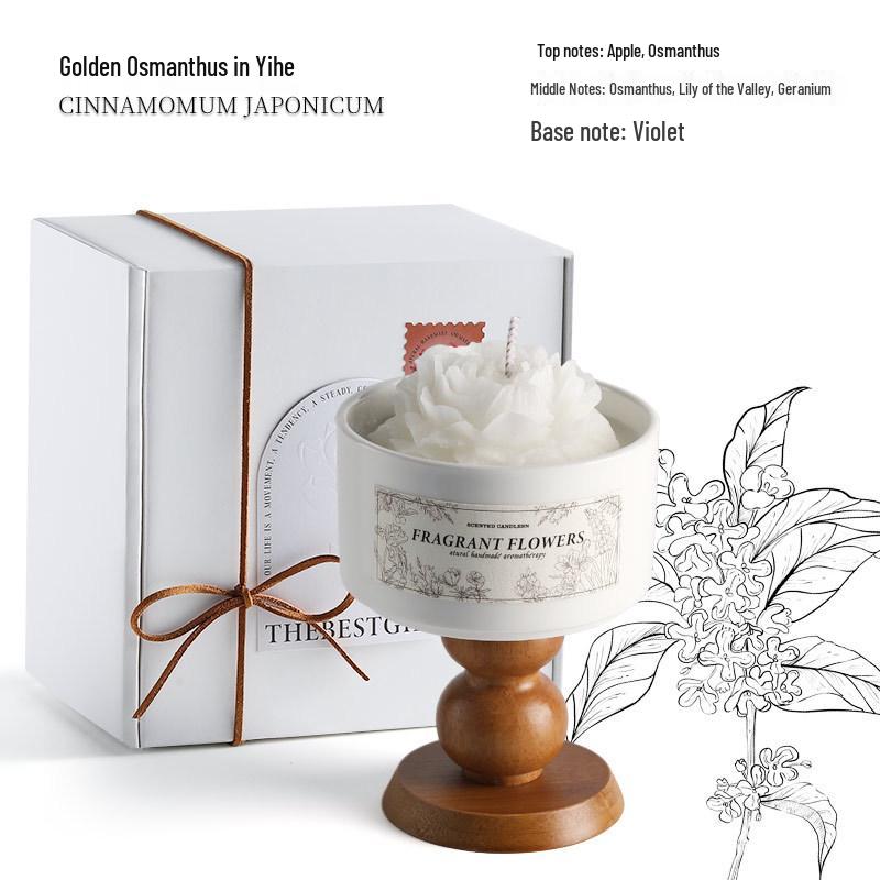 Premium Camellia Scented Candle Gift Set - Soy Wax Wedding Decoration, Birthday & Party Favor.