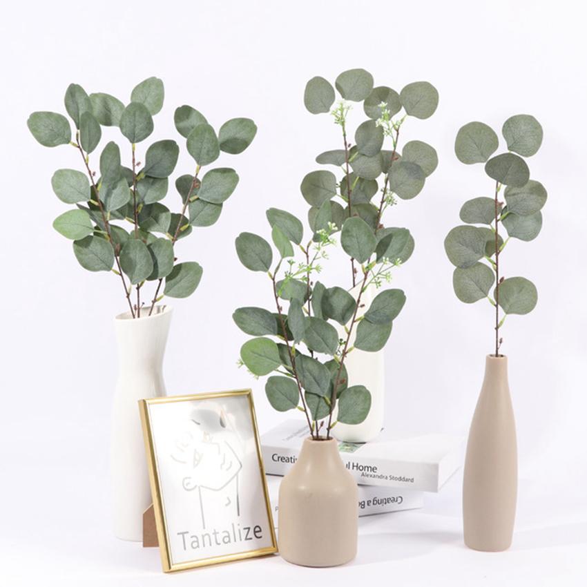 5/15pcs Fake Plants Eucalyptus Leaf Artificial Flowers Basket Vases Home Decor Wedding Bouquets Materials Christmas DIY Gift Box