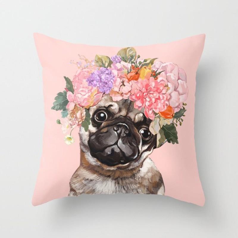 Cartoon Gift Pillow Sofa Bay Window Linen Cushion Cover