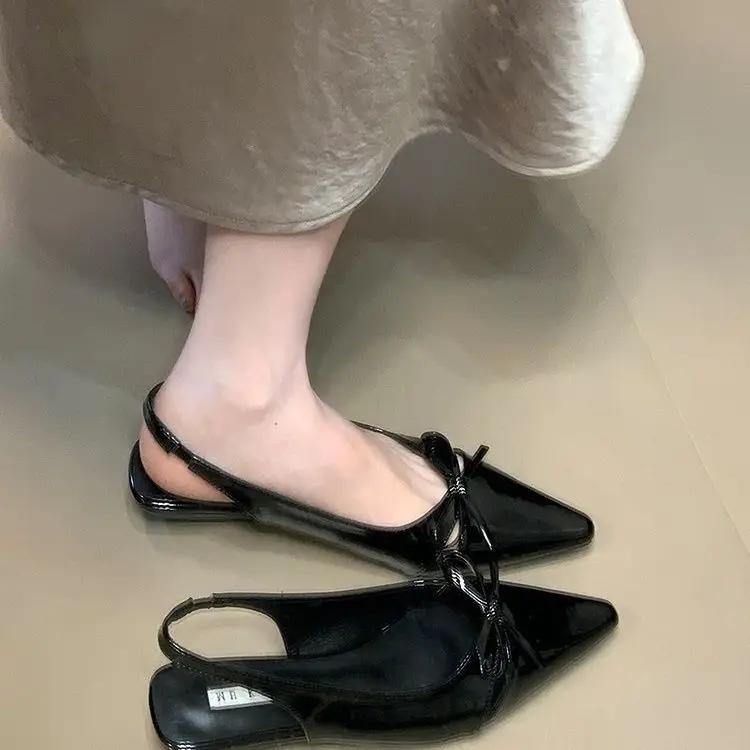 Fashion Summer Fashion Butterfly-knot Women Sandals Shallow Slip On Slingbacks Ladies Casual Dress Street Style Flats Shoes