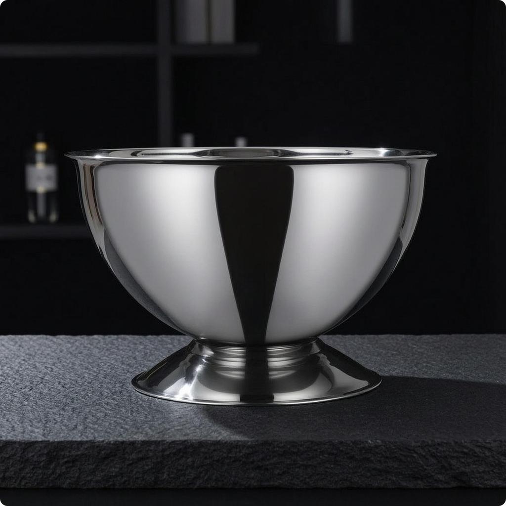 Stainless Steel Bowl Raised Pedestal Polished for Caterers, Hosts, Buffets, Parties, Home