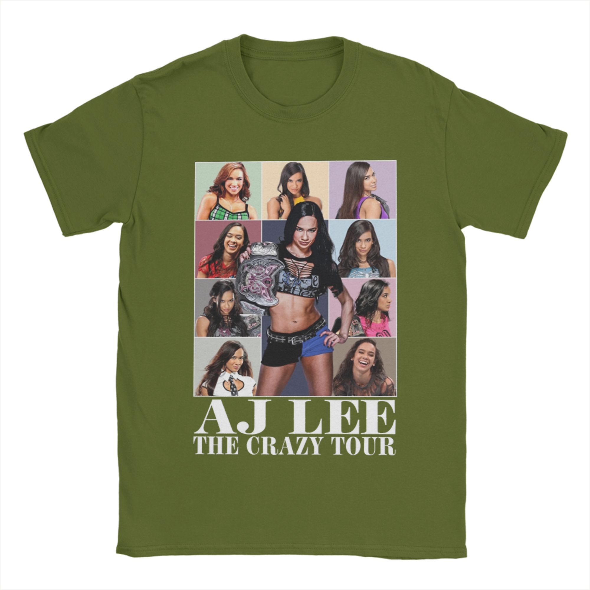 

Funny AJ Lee The Crazy Tour T-Shirts for Men O Neck Cotton T Shirts Short Sleeve Tees Gift Idea Tops 4XL