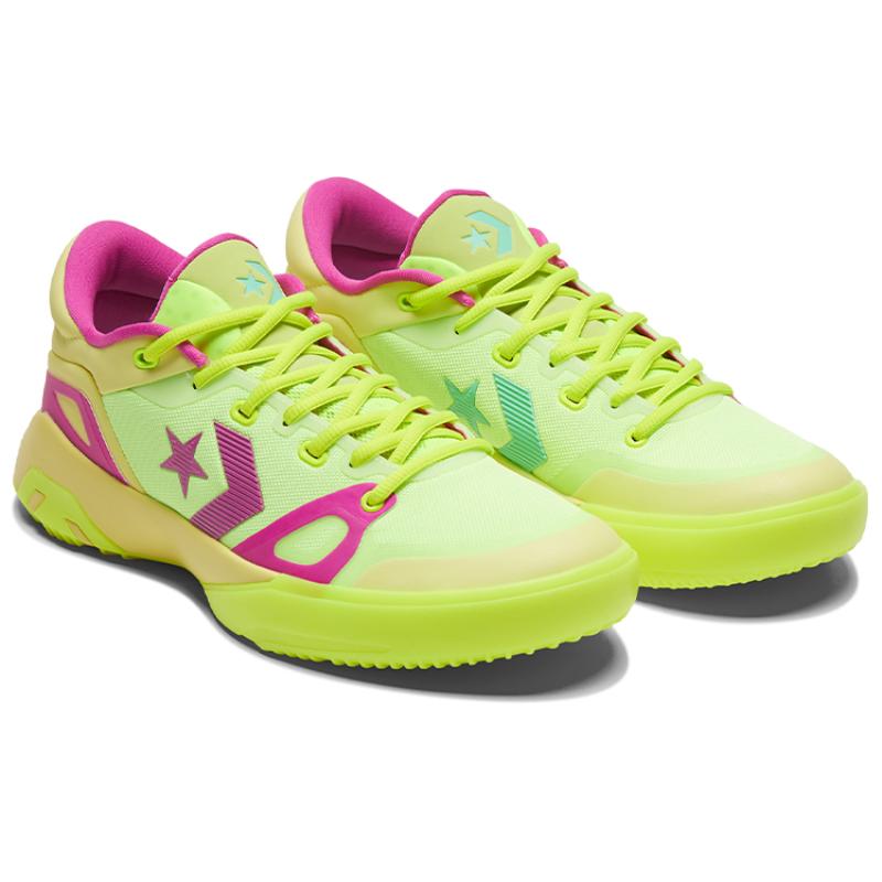 Converse G4 Round-toe Lace-up Mesh Low-Top Practical Basketball Shoes Unisex Yellow Pink