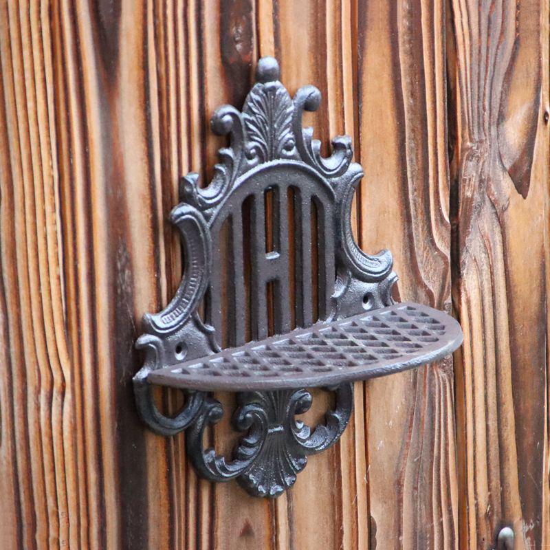 European Cast Iron Wall-Mounted Rack for Garden Pots & Decorative Sundries